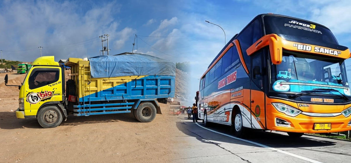 Bus pariwisata sanca trans PT Sanca Sumber Semen